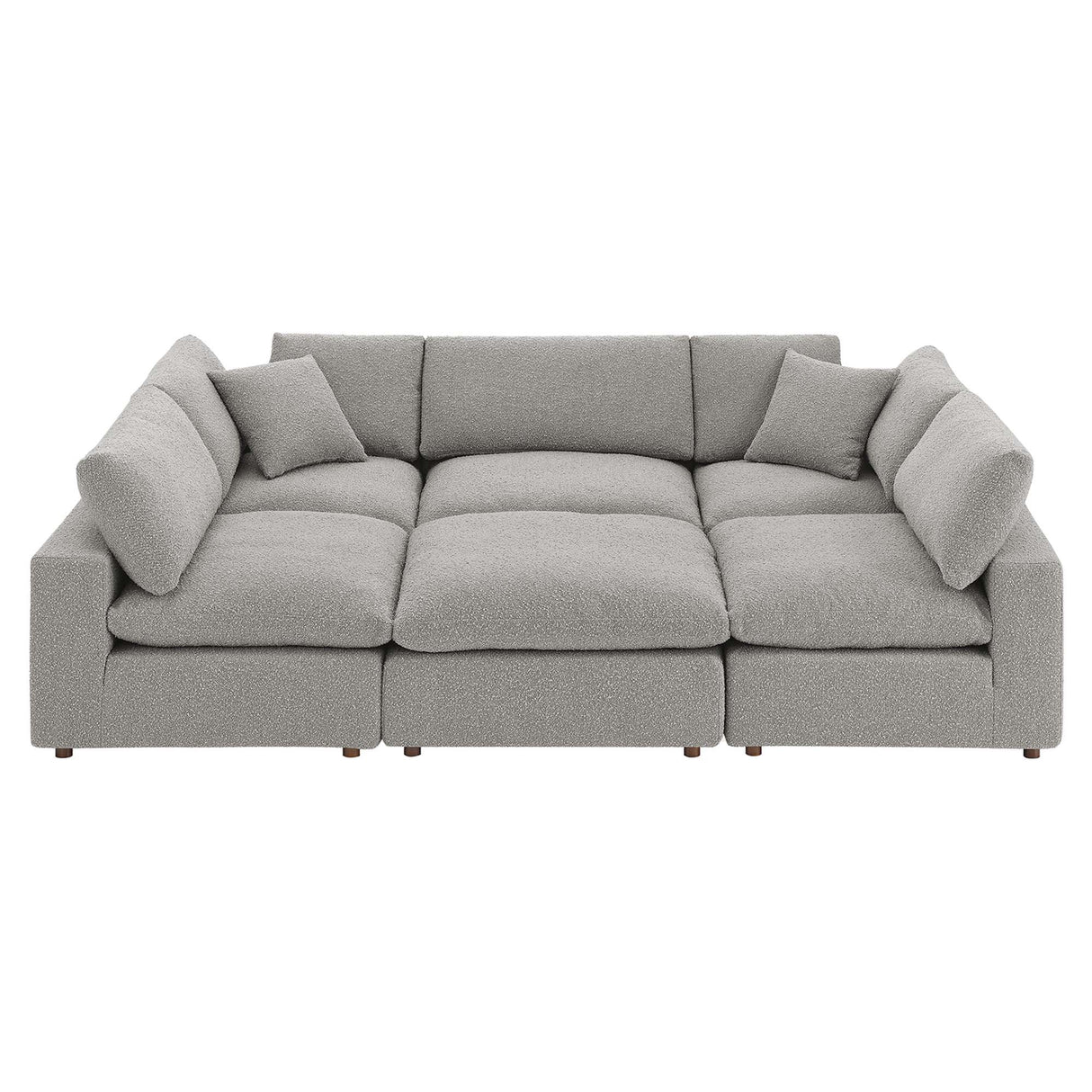 Commix 6-Piece Down Filled Overstuffed Boucle Fabric Sectional Sofa