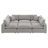 Commix 6-Piece Down Filled Overstuffed Boucle Fabric Sectional Sofa