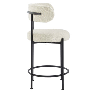 Albie Boucle Fabric Counter Stools Set of 2 by Modway