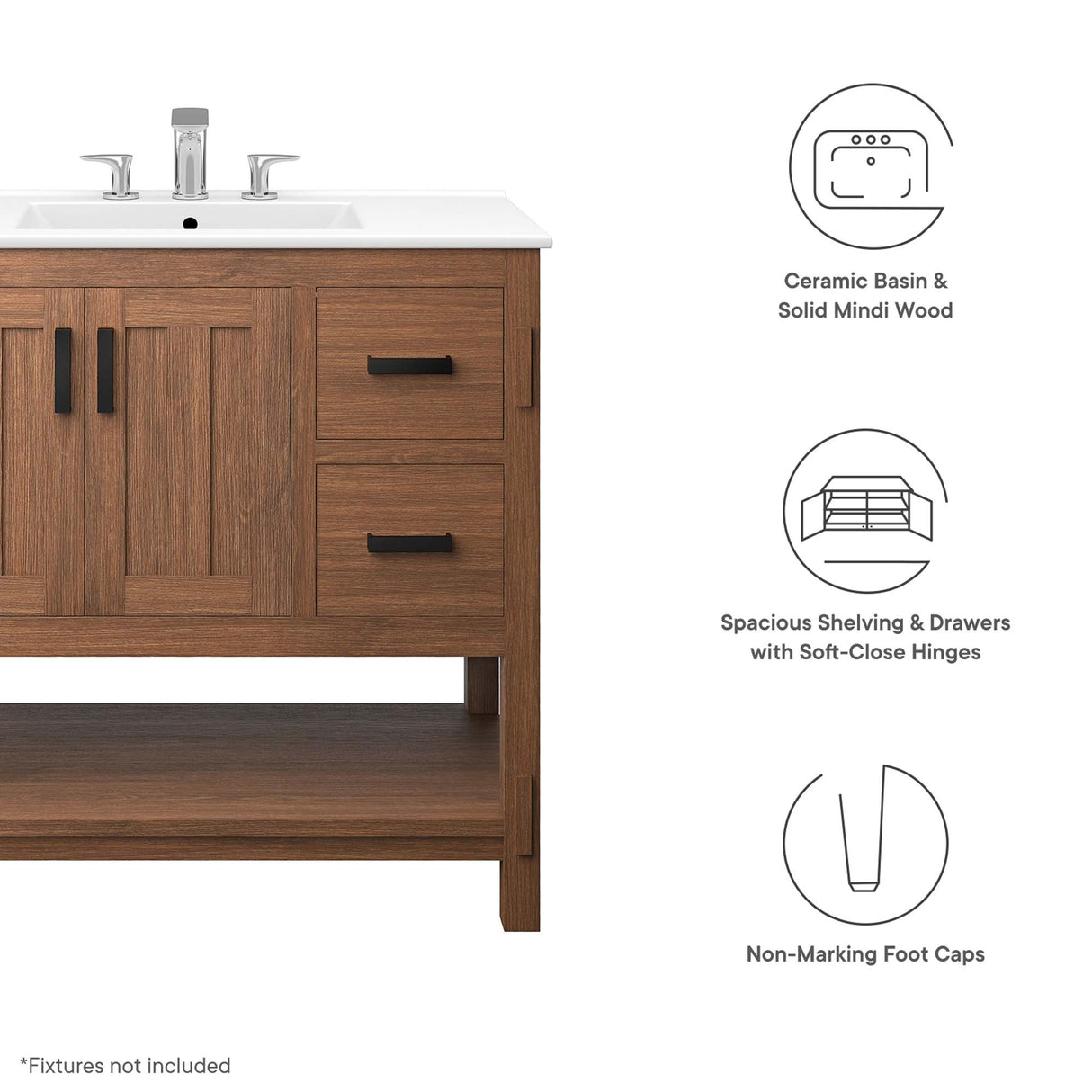 Ashlyn 36" Wood Bathroom Vanity by Modway
