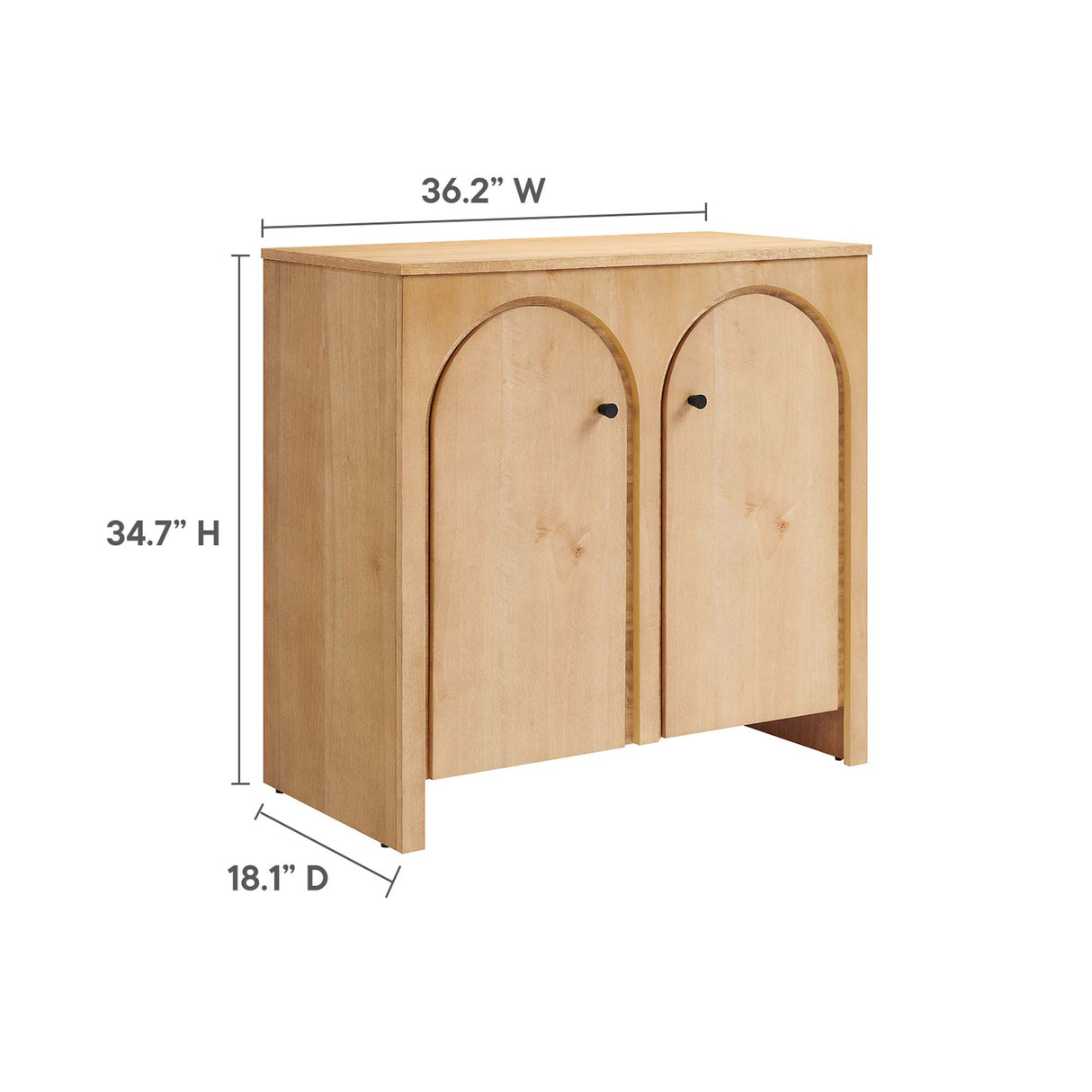 Appia 2-Door Arched Door Storage Cabinet by Modway