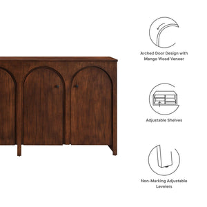 Appia Wood Grain 4-Door Sideboard Storage Cabinet by Modway