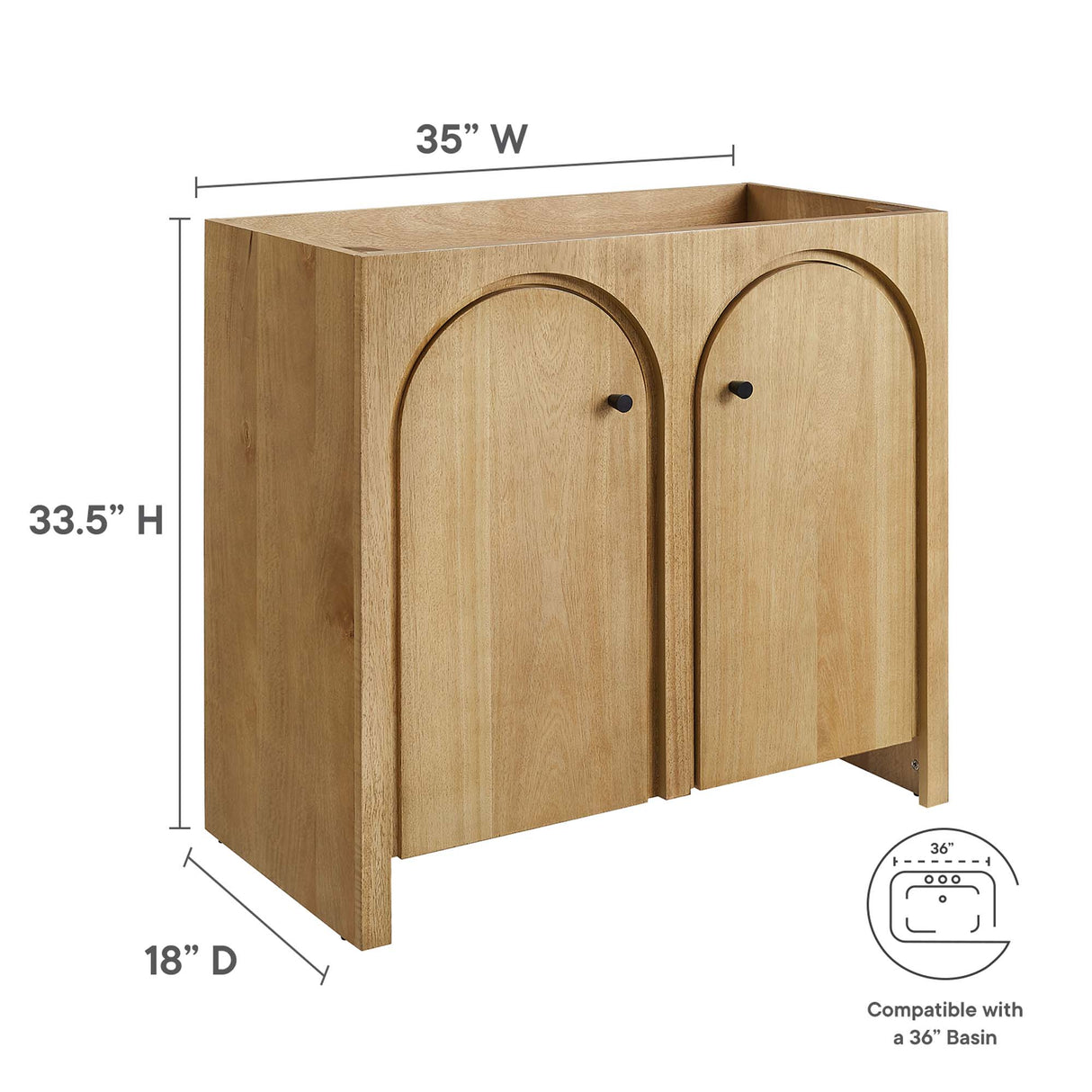 Appia 36" Bathroom Vanity Cabinet by Modway