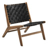 Saoirse Leather Wood Accent Lounge Chair by Modway