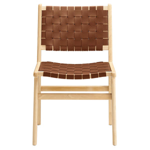 Saoirse Leather Wood Dining Side Chair Set of 2 by Modway