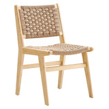 Saoirse Woven Rope Wood Dining Side Chair Set of 2 by Modway