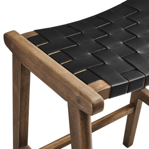 Saoirse Faux Leather Wood Counter Stool Set of 2 by Modway