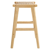 Saoirse Woven Rope Wood Counter Stool Set of 2 by Modway