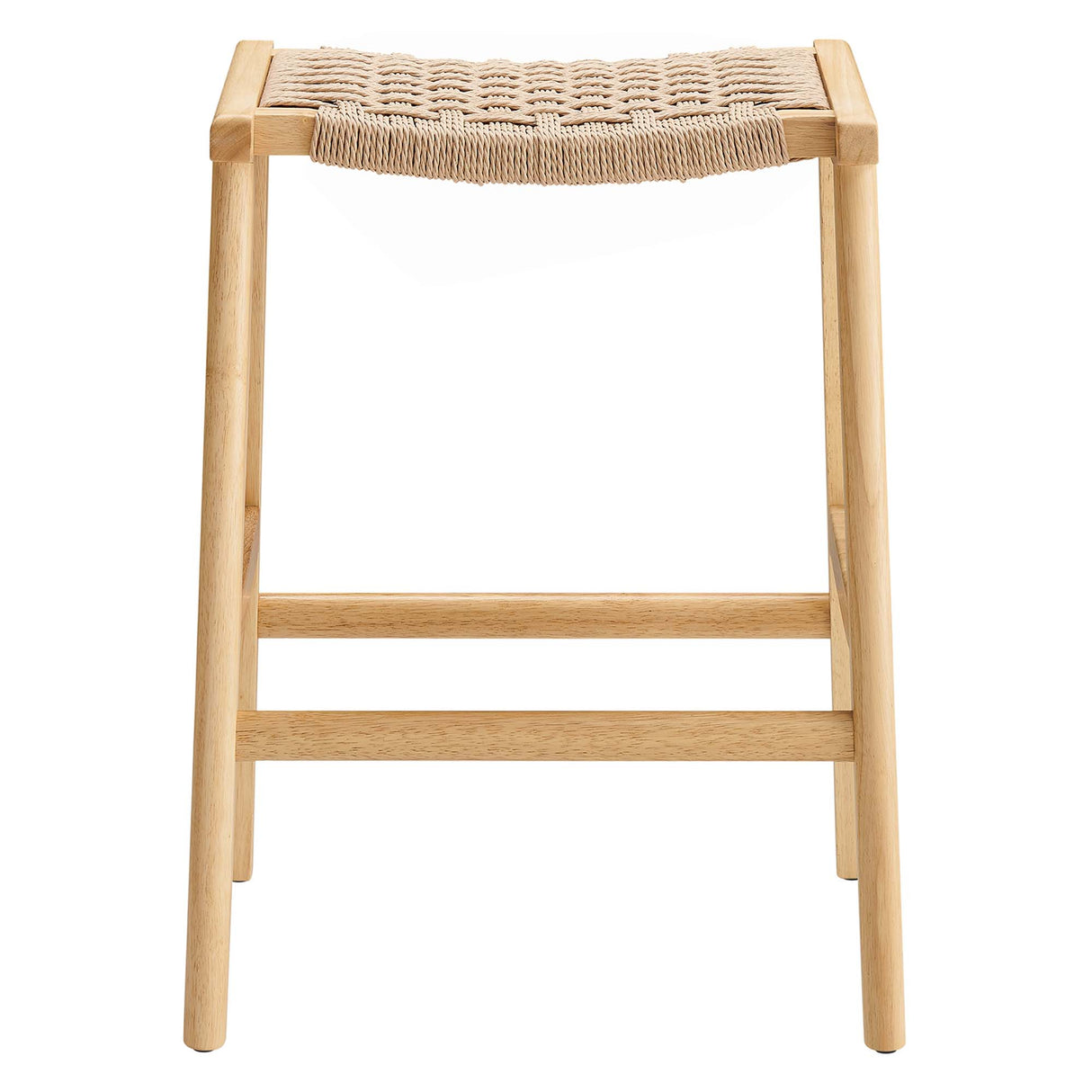 Saoirse Woven Rope Wood Counter Stool Set of 2 by Modway