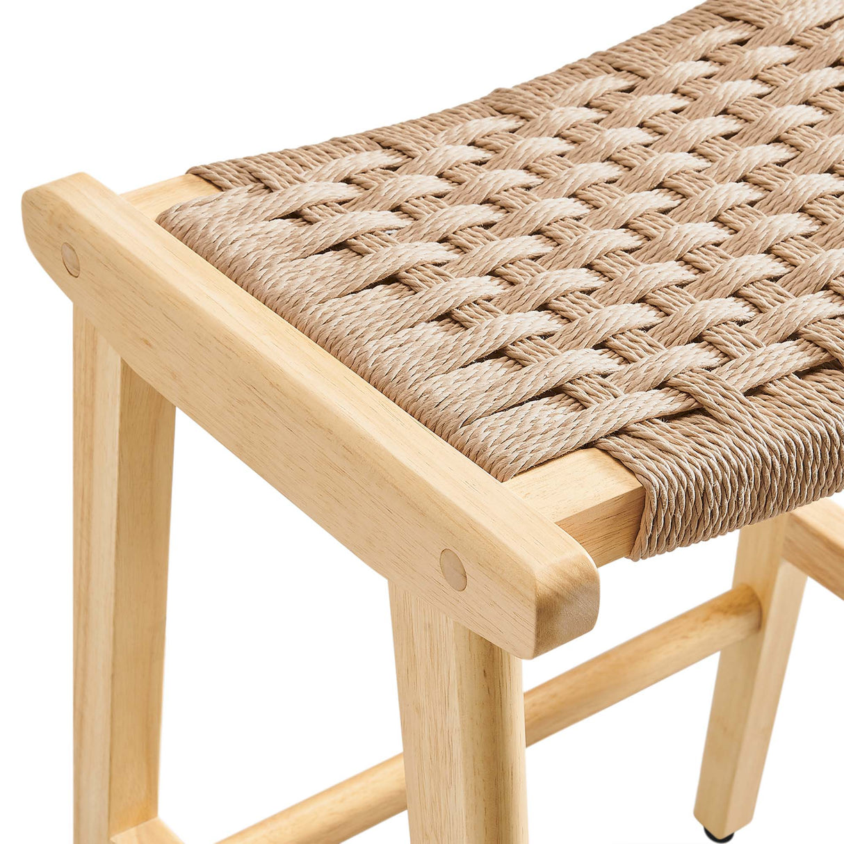 Saoirse Woven Rope Wood Counter Stool Set of 2 by Modway
