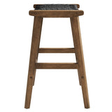 Saoirse Woven Rope Wood Counter Stool Set of 2 by Modway