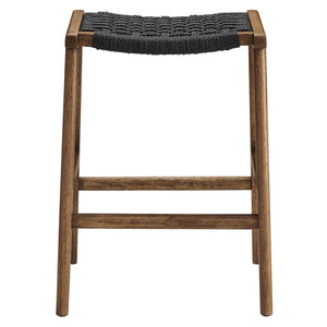 Saoirse Woven Rope Wood Counter Stool Set of 2 by Modway
