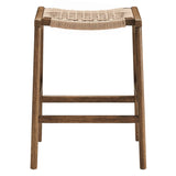 Saoirse Woven Rope Wood Counter Stool Set of 2 by Modway