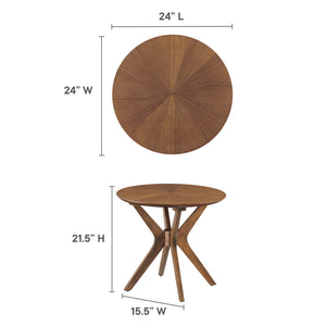 Crossroads 24-Inch Round Wood Side Table by Modway