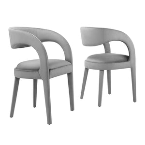 Pinnacle Performance Velvet Dining Chair Set of Two by Modway