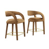 Pinnacle Performance Velvet Counter Stool Set of 2 by Modway