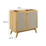 Soma 36" Bathroom Vanity Cabinet with Rattan Doors