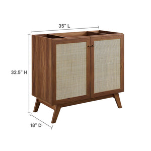 Soma 36" Bathroom Vanity Cabinet with Rattan Doors