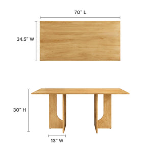 Rivian Rectangular 70" Wood Dining Table by Modway
