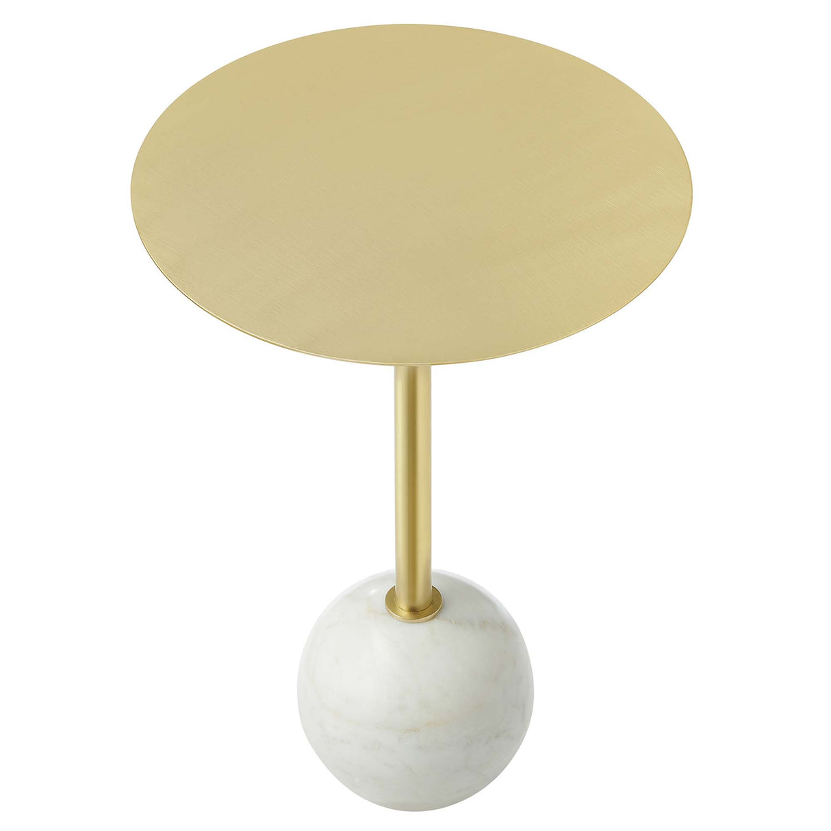 Aliza Round White Marble Side Table by Modway