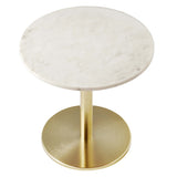 Viva Round White Marble Side Table by Modway