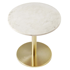 Viva Round White Marble Side Table by Modway
