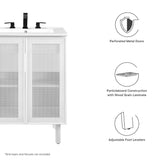 Calla 24" Perforated Metal Bathroom Vanity Cabinet