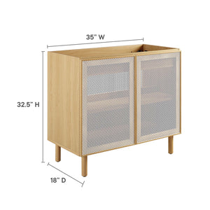 Calla 36" Perforated Metal Bathroom Vanity Cabinet by Modway