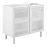 Calla 36" Perforated Metal Bathroom Vanity Cabinet by Modway