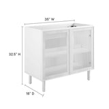 Calla 36" Perforated Metal Bathroom Vanity Cabinet by Modway