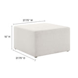 Callum Large 28" Square Woven Heathered Fabric Upholstered Ottoman by Modway