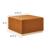 Tilden Large 28" Square Performance Velvet Upholstered Ottoman by Modway