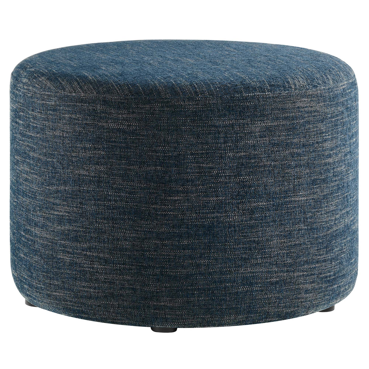 Callum Large 23" Round Woven Fabric Upholstered Ottoman