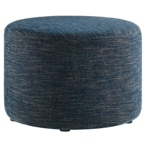 Callum Large 23" Round Woven Fabric Upholstered Ottoman