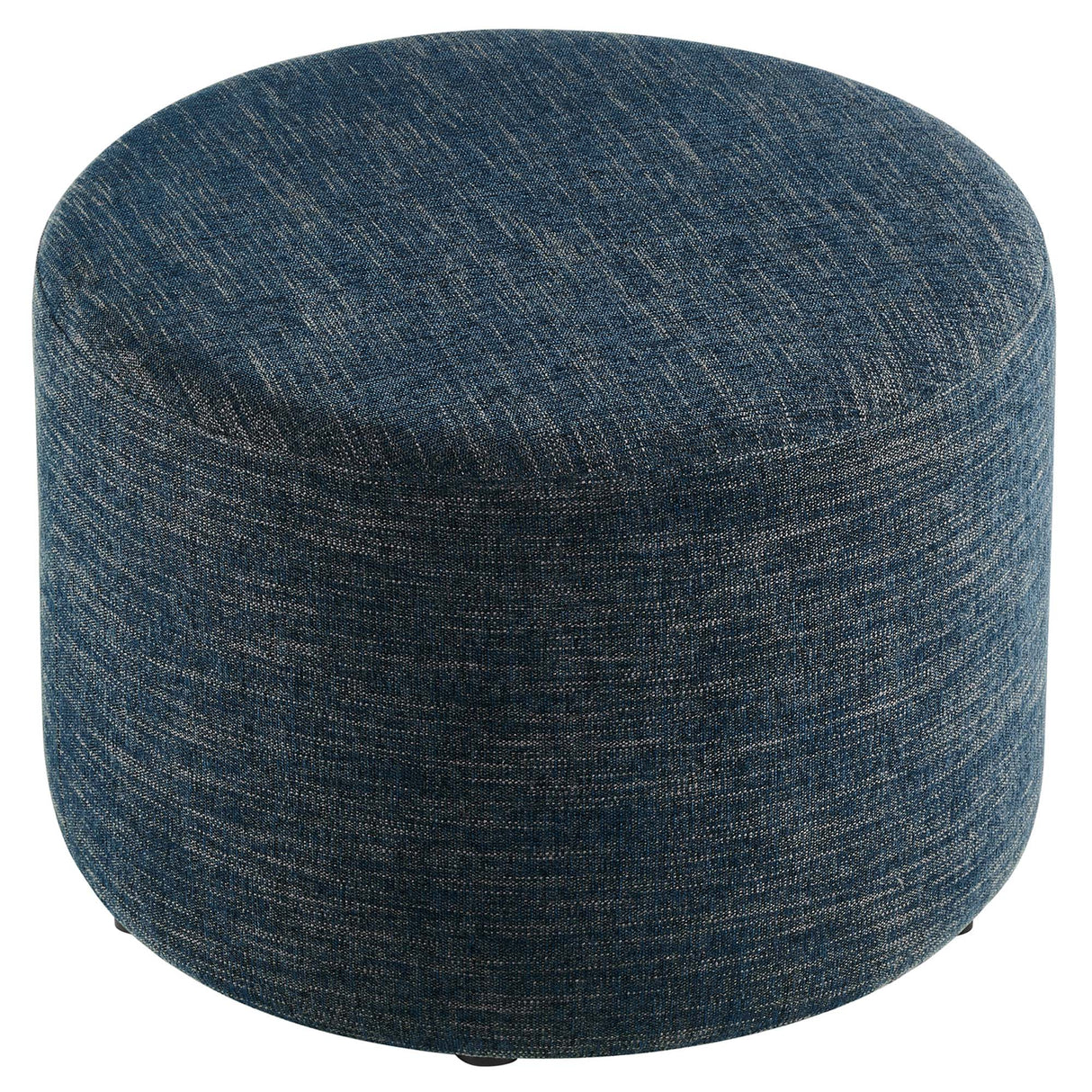 Callum Large 23" Round Woven Fabric Upholstered Ottoman