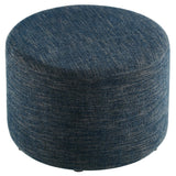 Callum Large 23" Round Woven Fabric Upholstered Ottoman