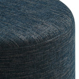 Callum Large 23" Round Woven Fabric Upholstered Ottoman