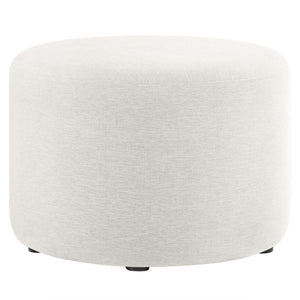 Callum Large 23" Round Woven Fabric Upholstered Ottoman
