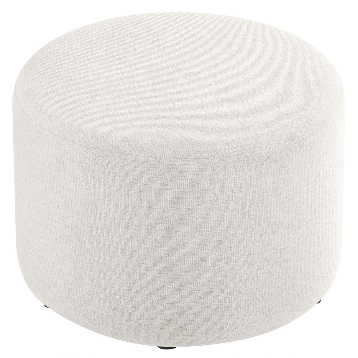 Callum Large 23" Round Woven Fabric Upholstered Ottoman