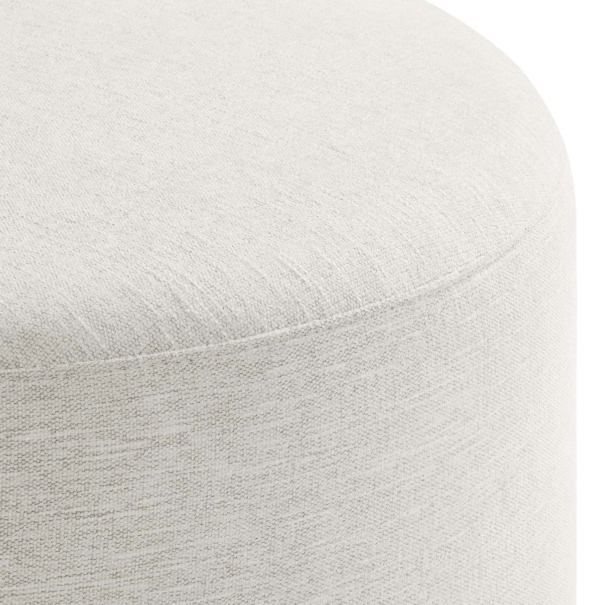 Callum Large 23" Round Woven Fabric Upholstered Ottoman