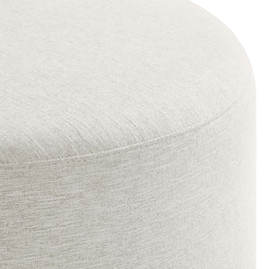 Callum Large 23" Round Woven Fabric Upholstered Ottoman