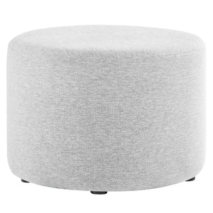 Callum Large 23" Round Woven Fabric Upholstered Ottoman