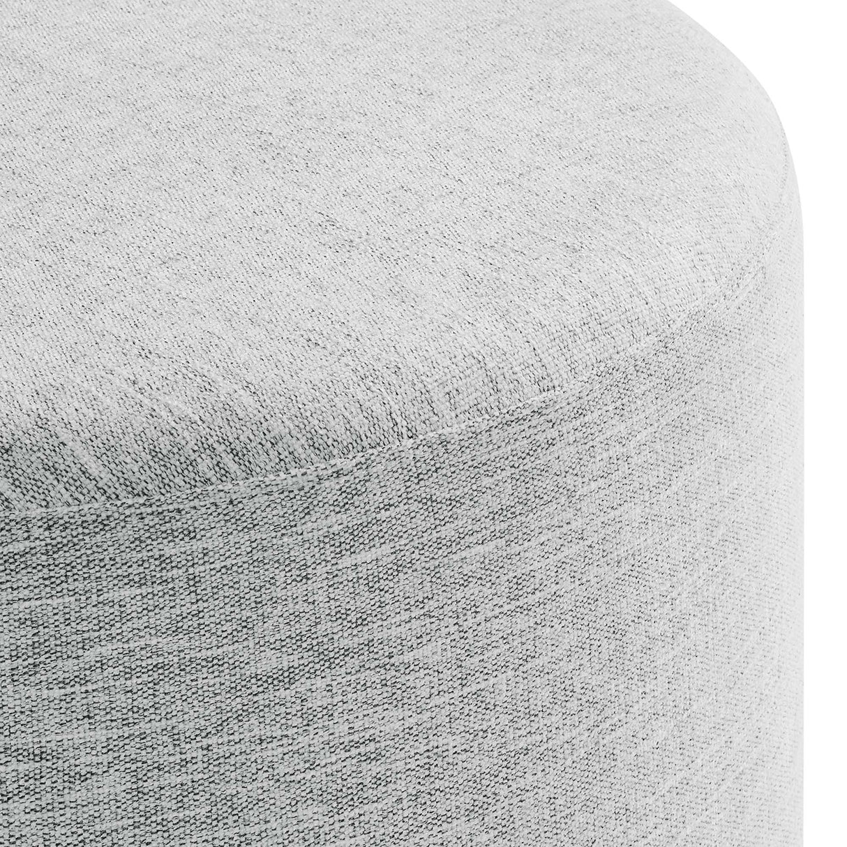 Callum Large 23" Round Woven Fabric Upholstered Ottoman
