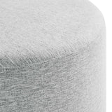 Callum Large 23" Round Woven Fabric Upholstered Ottoman