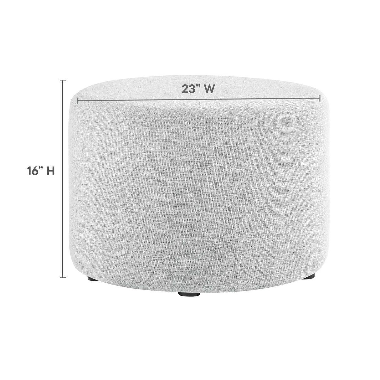 Callum Large 23" Round Woven Fabric Upholstered Ottoman