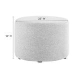 Callum Large 23" Round Woven Fabric Upholstered Ottoman