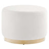 Tilden Large 23" Round Performance Velvet Upholstered Ottoman