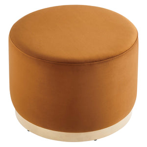 Tilden Large 23" Round Performance Velvet Upholstered Ottoman