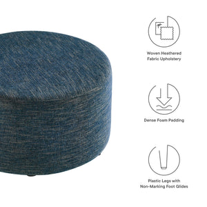 Callum Large 29" Round Woven Heathered Fabric Upholstered Ottoman by Modway