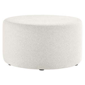 Callum Large 29" Round Woven Heathered Fabric Upholstered Ottoman by Modway